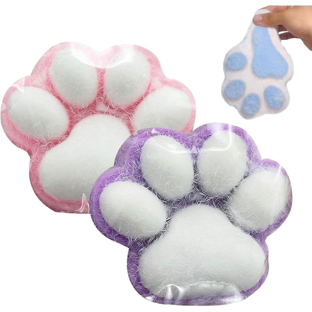 Handmade Taba Big Cat Paw Silicone Squeeze Toys Cute Soft Fidget Toys ... - Cat Play Toys For Anxiety Relief