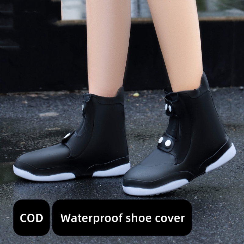 Rain Shoes Waterproof Silicone Shoe Cover Rain Shoes Cover Waterproof  Silicone Shoe Cover Shoe Protector （black gray white）