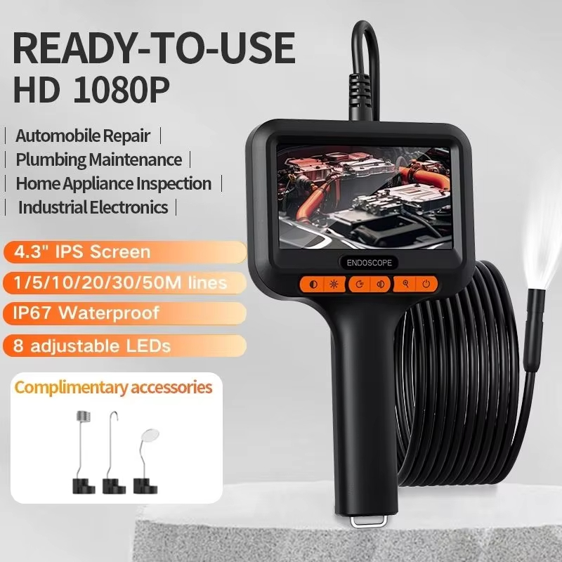 4.3 Inch 1-15m Industrial Endoscope Camera 200w Pixel with Light HD 8mm ...