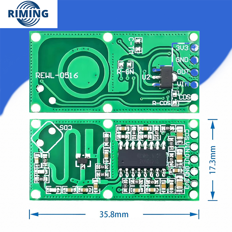 5PCS/LOT RCWL-0516 microwave radar sensor module Human body induction ...