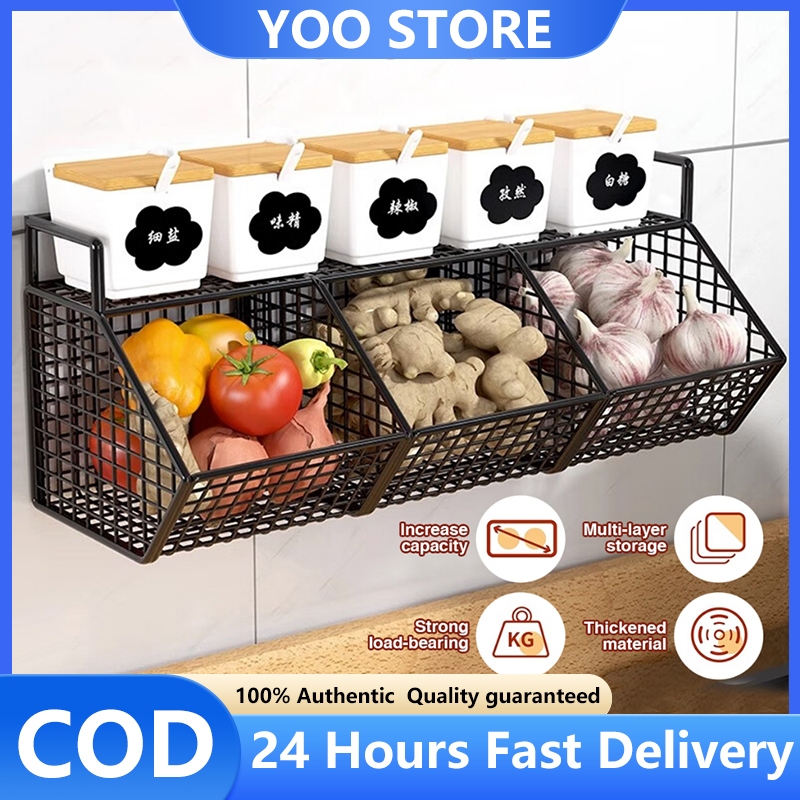 Wall-Mounted Kitchen and Bathroom Storage Rack Organizer for Spices ...