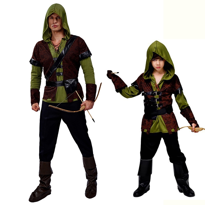 Man Hunter Hood Robin Hood Costume for Boy Adult Huntsman Hood Costumes ...