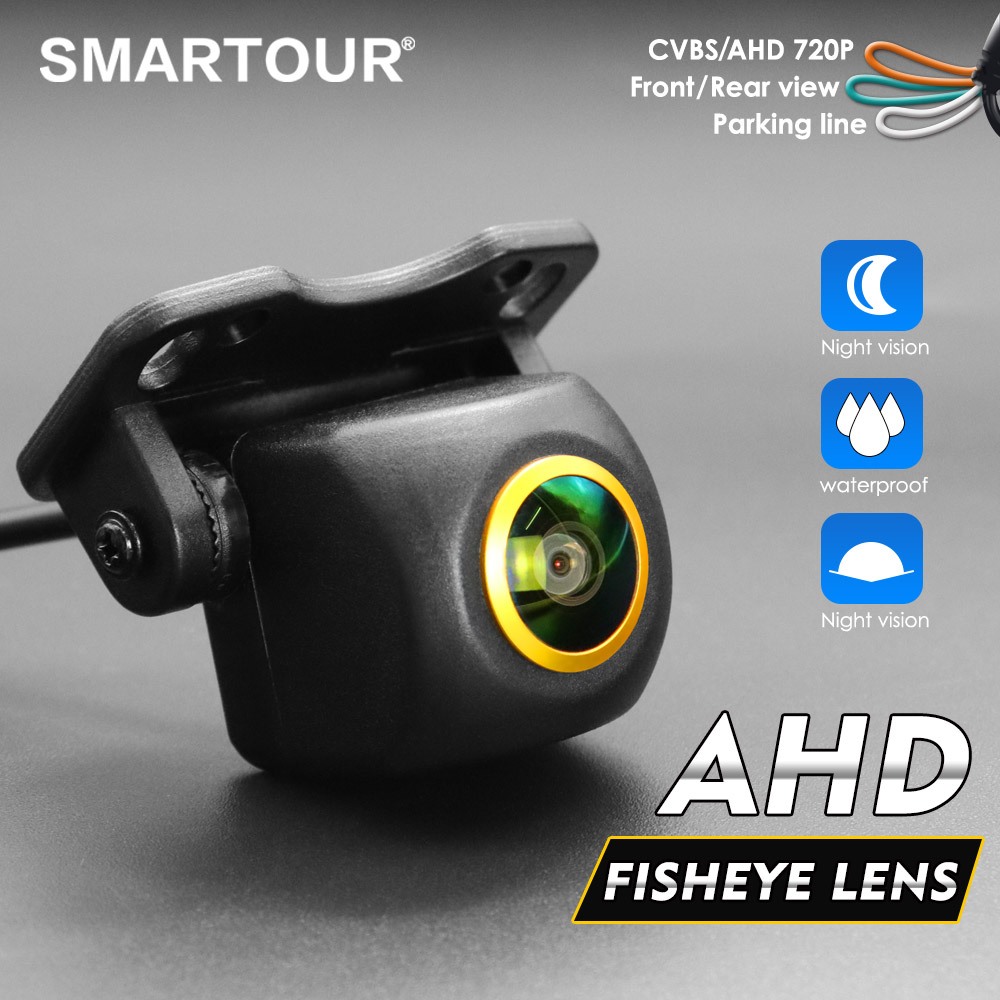 Smartour AHD CCD Car Rear View Camera Side/Front/Backup Golden Fisheye ...