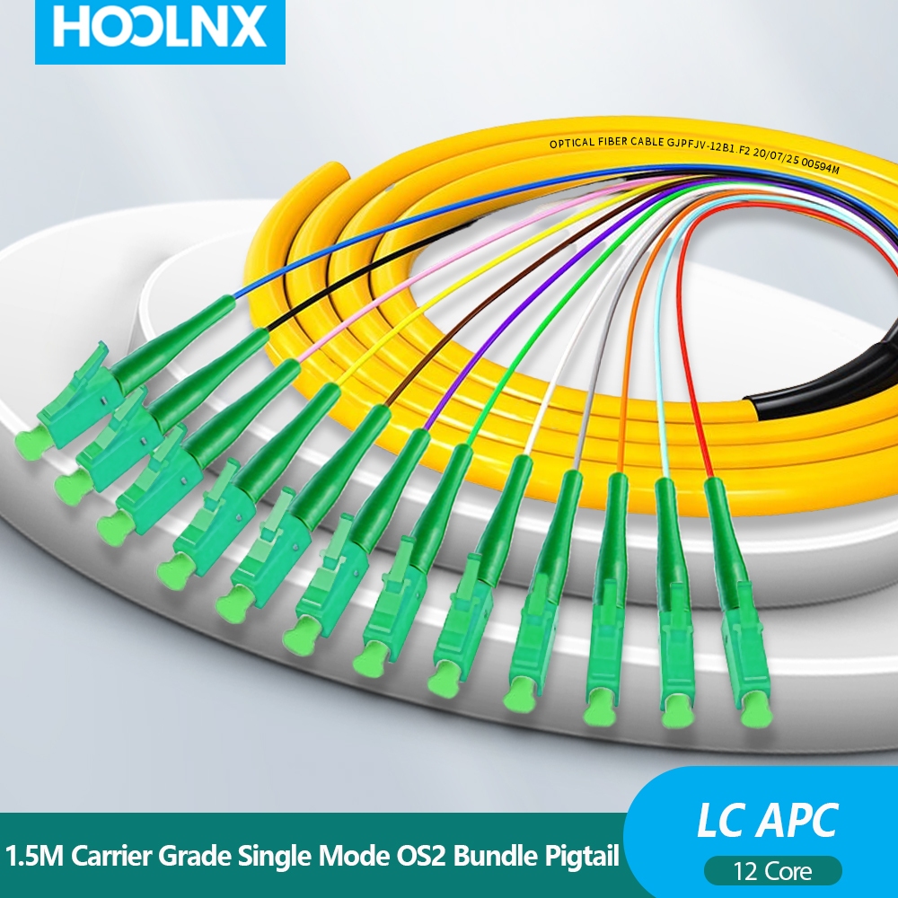 HOOLNX Carrier Grade LC APC 12 Core Single Mode 1.5M LSZH Ribbon ...