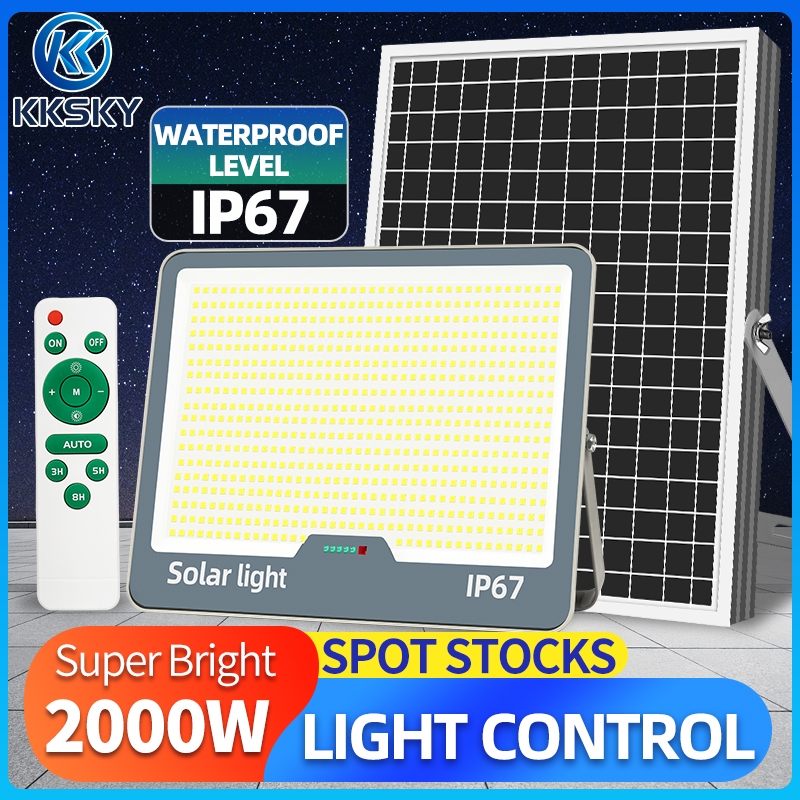 KKSKY Solar Light Heavy Duty Outdoor IP67 Waterproof Lighting LED Flood ...