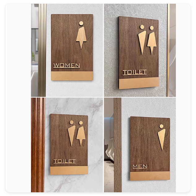 【JiuJiu】Acrylic Wc Door Sign Bathroom Signage Plate Man Women Sign ...