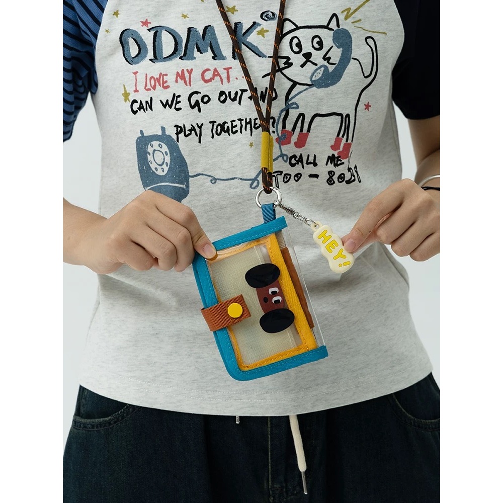 Cute Transparent Halter Rope ID Bus Campus Meal Card Holder Multi-card ...