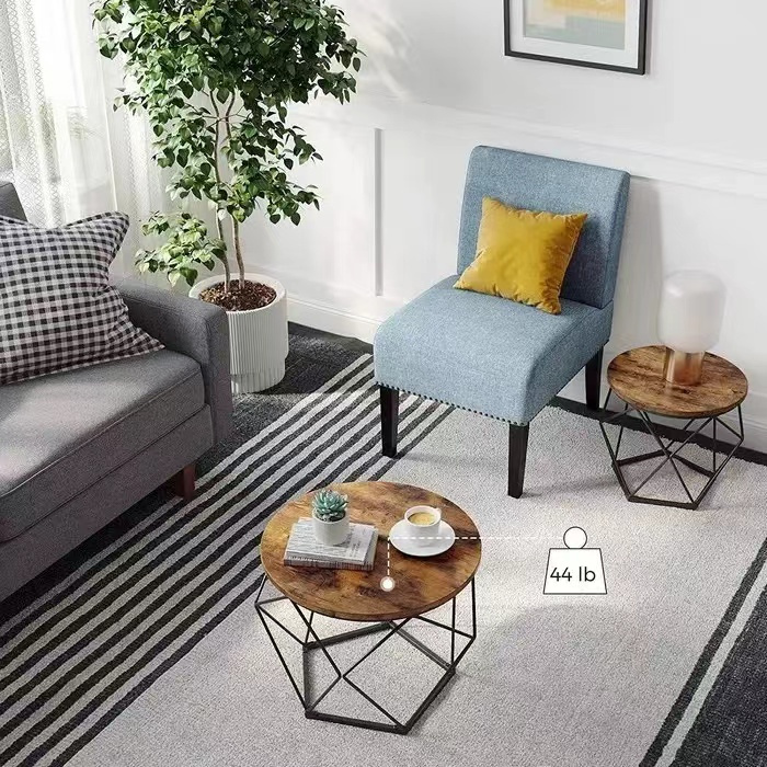 Nordic Simple Pentagonal Coffee Table Modern Iron Art Bedroom Balcony ...
