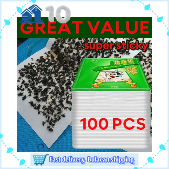 100PCS Wholesale flypaper Super sticky 1 piece of paper can catch 1000 ...