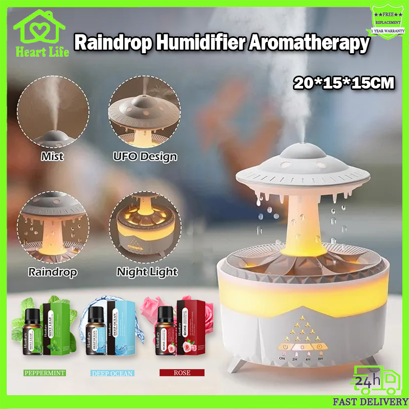 Raindrop Humidifier Aromatherapy Ultrasonic Diffuser Air Humidifier ...