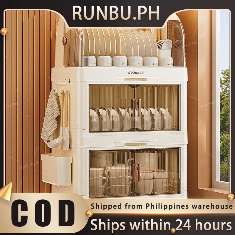 【Ship 24Hour】3/2 Tier Dish Rack Dish Drainer Dish Cabinet Kitchen dish ...