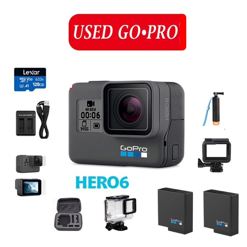 Used Action Camera For Gopro Hero 6 Black Vlog 4K 60Fps Sport Camera