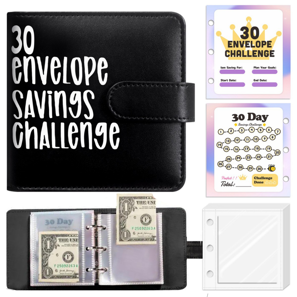 30/100 Day envelope savings challeng Locker Binder Set Binder Cash ...