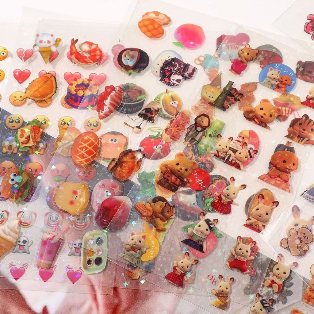 4pcs PET Transparent Flash Film Sticker Y2K Kawaii Toploder Deco ...