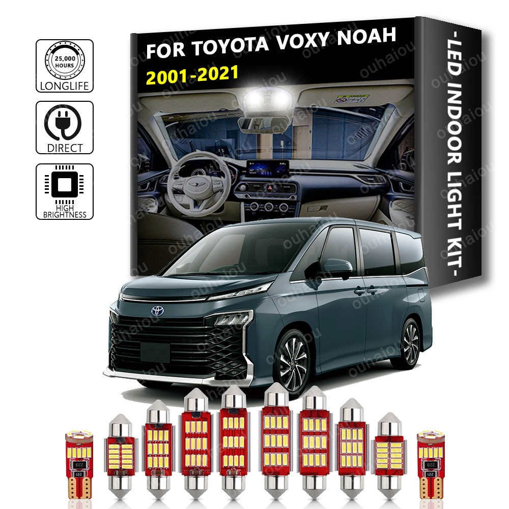 12pcs Interior LED For Toyota Voxy Noah 60 65 70 75 80 Series 