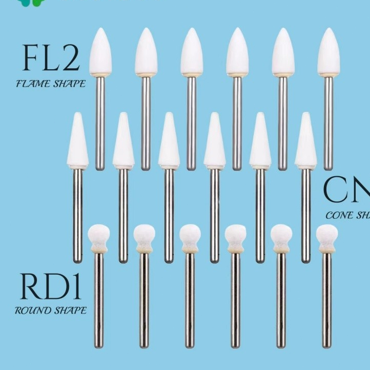 Dental Polishing Burs FG AZDENT Dental White Stone Polishing Burs