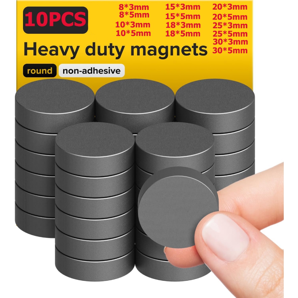 Black Heavy Duty Magnets - Ultra Strong Round Magnets for DIY, Home ...