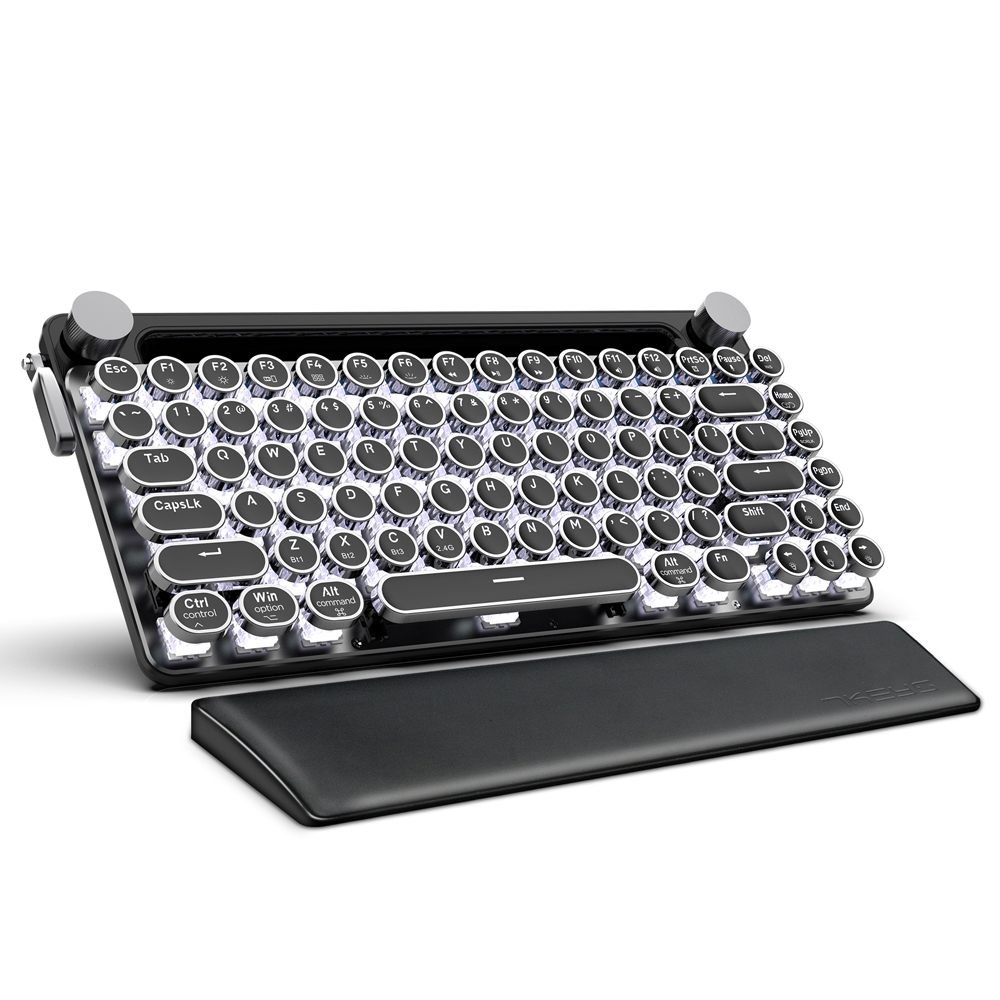 Retro Bluetooth Mechanical keyboard Typing model keyboard Round keycap ...