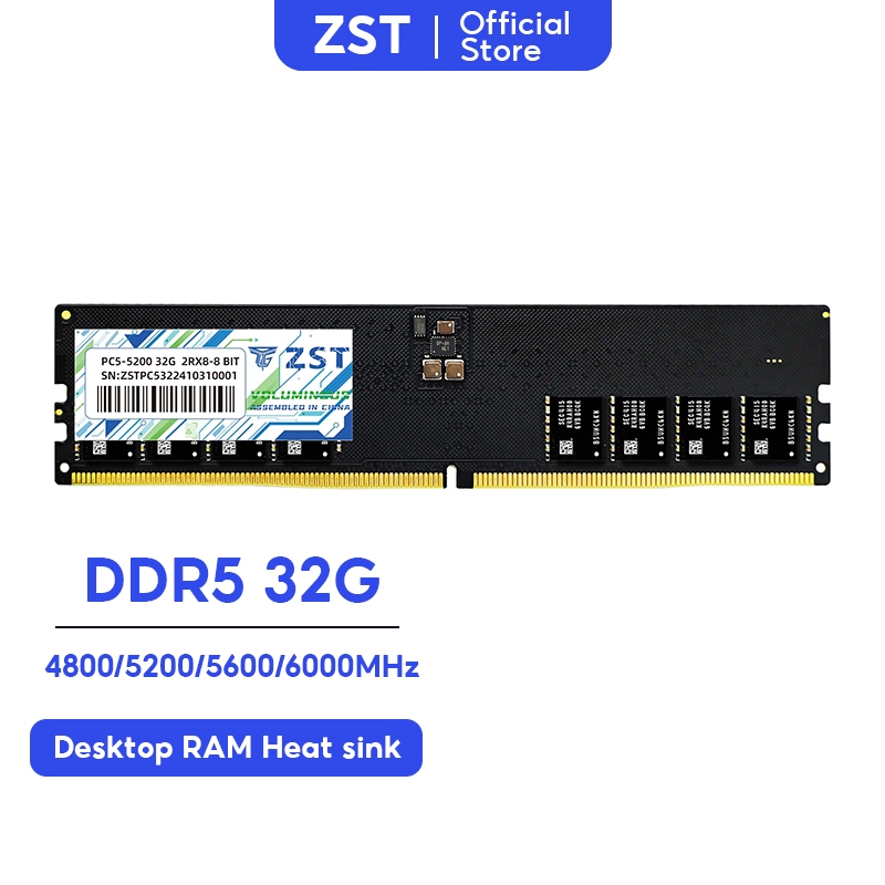 ZST Desktop Memory DDR5 32G 6000MHz PC Ram Dual Channel 4800/5200 ...