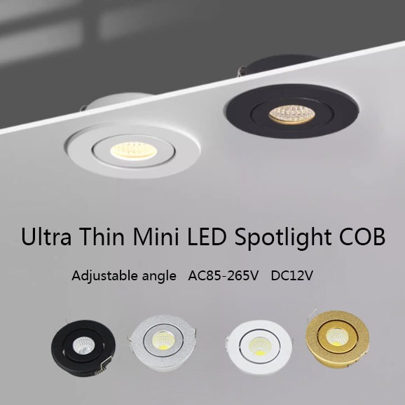 Ultra Thin Mini LED Spotlight COB 3W LED Downlight Recessed Ceiling ...