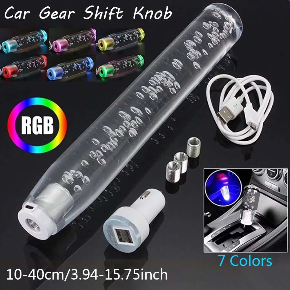 12/24V LED Car Gear Shift Knob Handle Extender Light RGB Manual Shifter ...