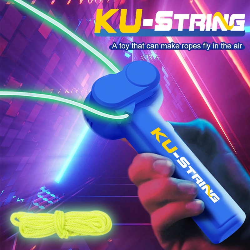 Electric Luminous String Rope Launcher Toy Glow in The Dark Portable ...