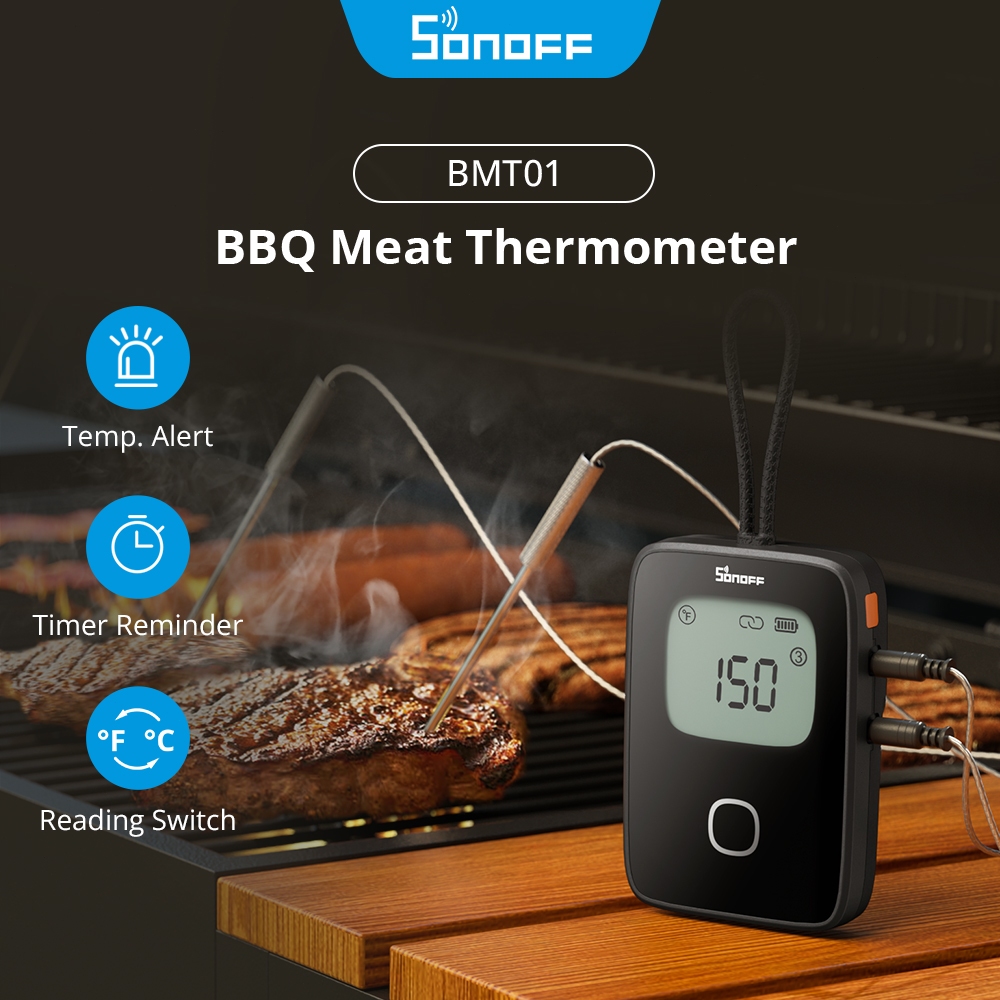 SONOFF BMT01 BBQ Meat Thermometer Wireless Smart Grilling Tool Cooking ...