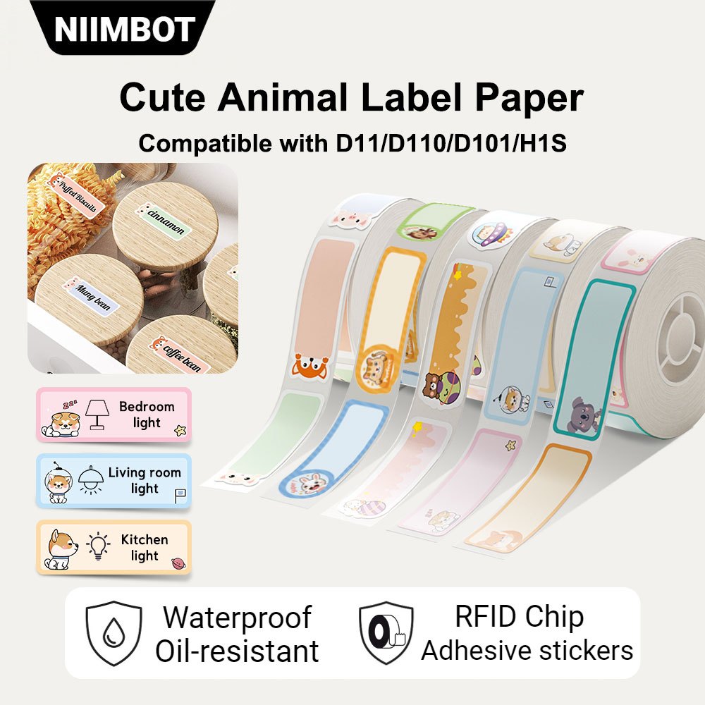 NIIMBOT D11/D110/D101 Cartoon Name Stickers, Cute Colored ...