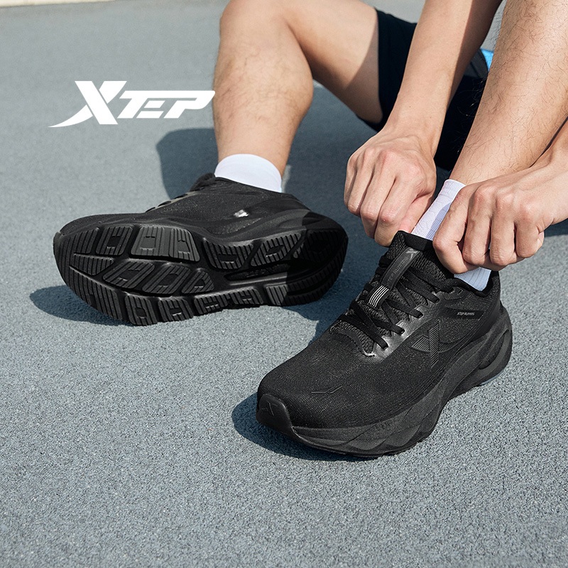 XTEP Lingbu Men Running Shoes Rebound Cushioning Stability Training  Racing Widefoot Shock Absorption Soft Sneakers Wear-resistant Sneakers
