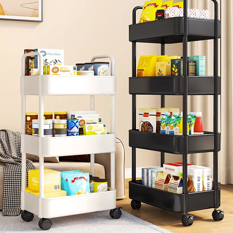 Trolley Cart Moving Rack Kitchen Storage Shelf 3 Tier Cabinets Bedroom ...