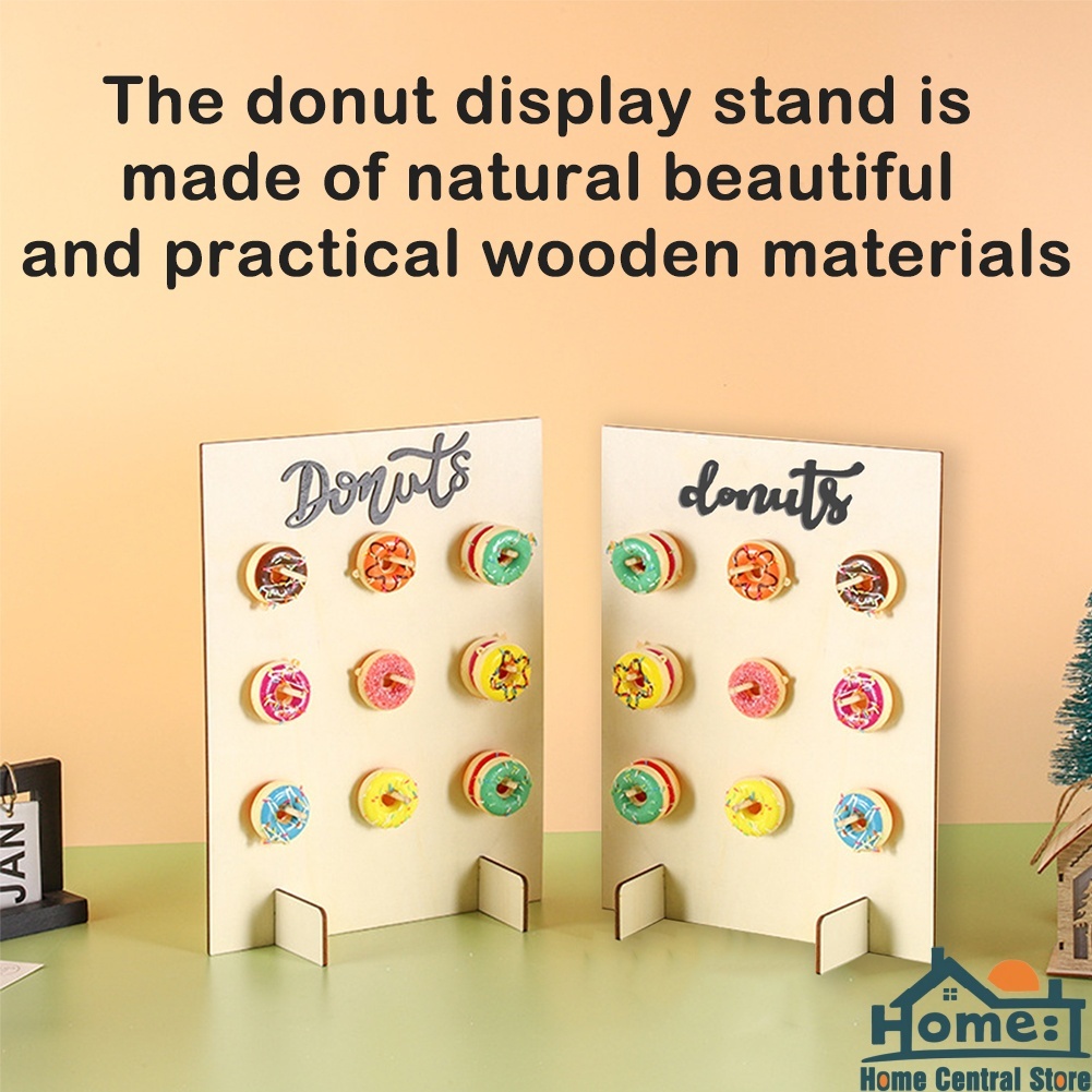 Wooden Donuts Wall Display Stand Holder Candy Sweets Doughnut Rack ...