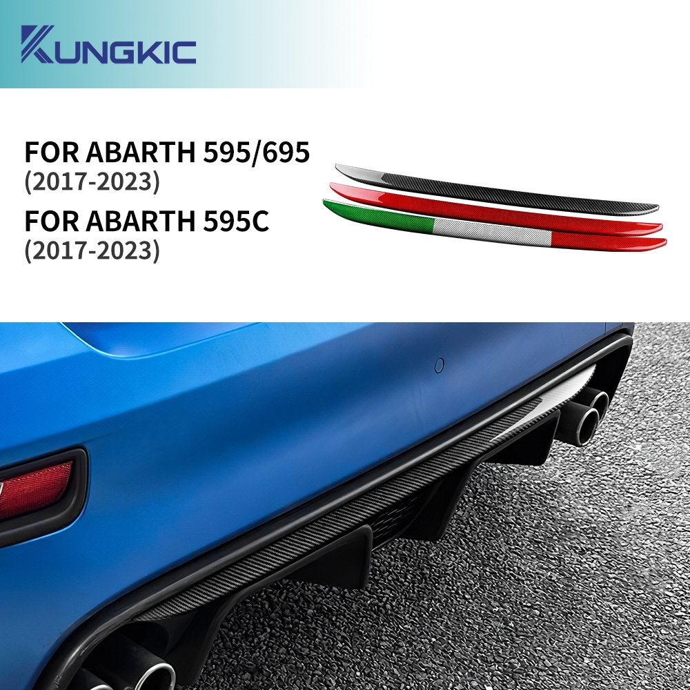 KUNGKIC For Abarth 595 2012-2023 / Fiat 500 2008-2023 Accessorries Hard Carbon Fibre Interior Trim Car Air Conditioning Control Panel Cover Decoration Decal Self-Adhesive Auto Parts RHD (Black