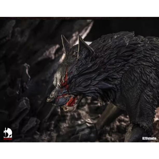 D20studio Studio Giant Wolf Mount Iron Blade Movable Model Can Be