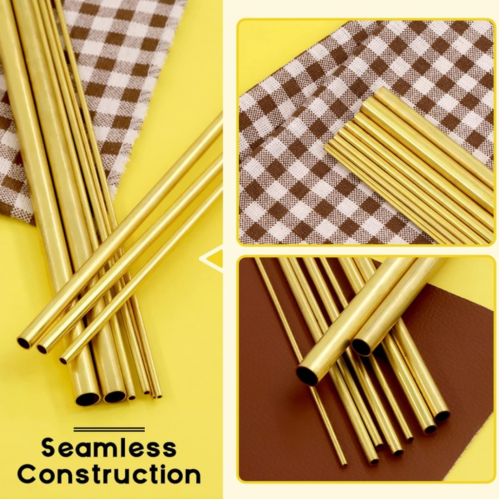 Ohates 2PCS Brass Tube ID1.1(0.043") X OD1.5(0.059") X L300(11