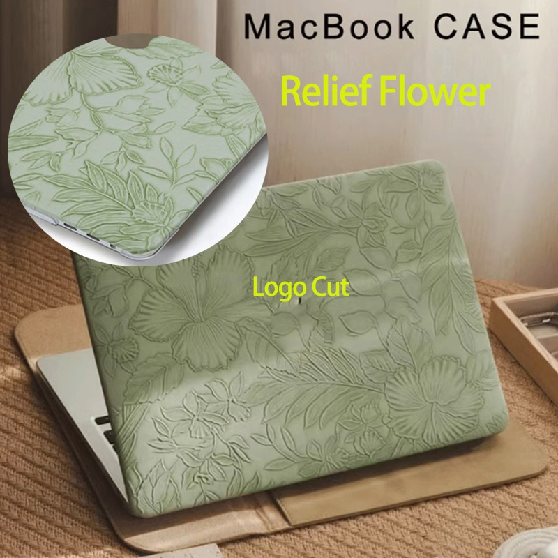 New Design Relief embossing leather case for Apple macbook air 13 15  accessories m2 m3 M1 A2179 A2337 A3114 A3113 Pro 13 14 16 inch A2338 A2442  2022