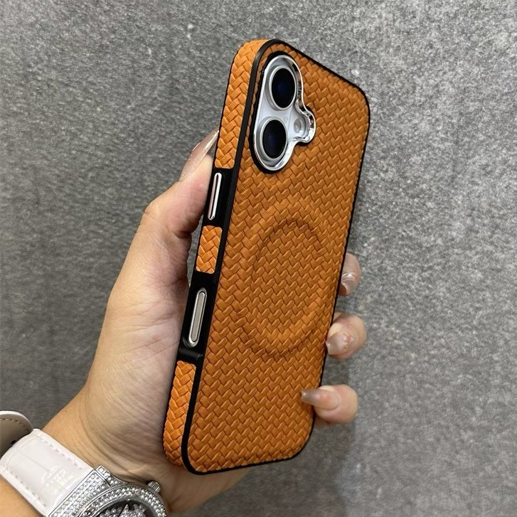 New woven leather phone case for iPhone 16 Pro Max 11 12 13 14 15 Pro ...