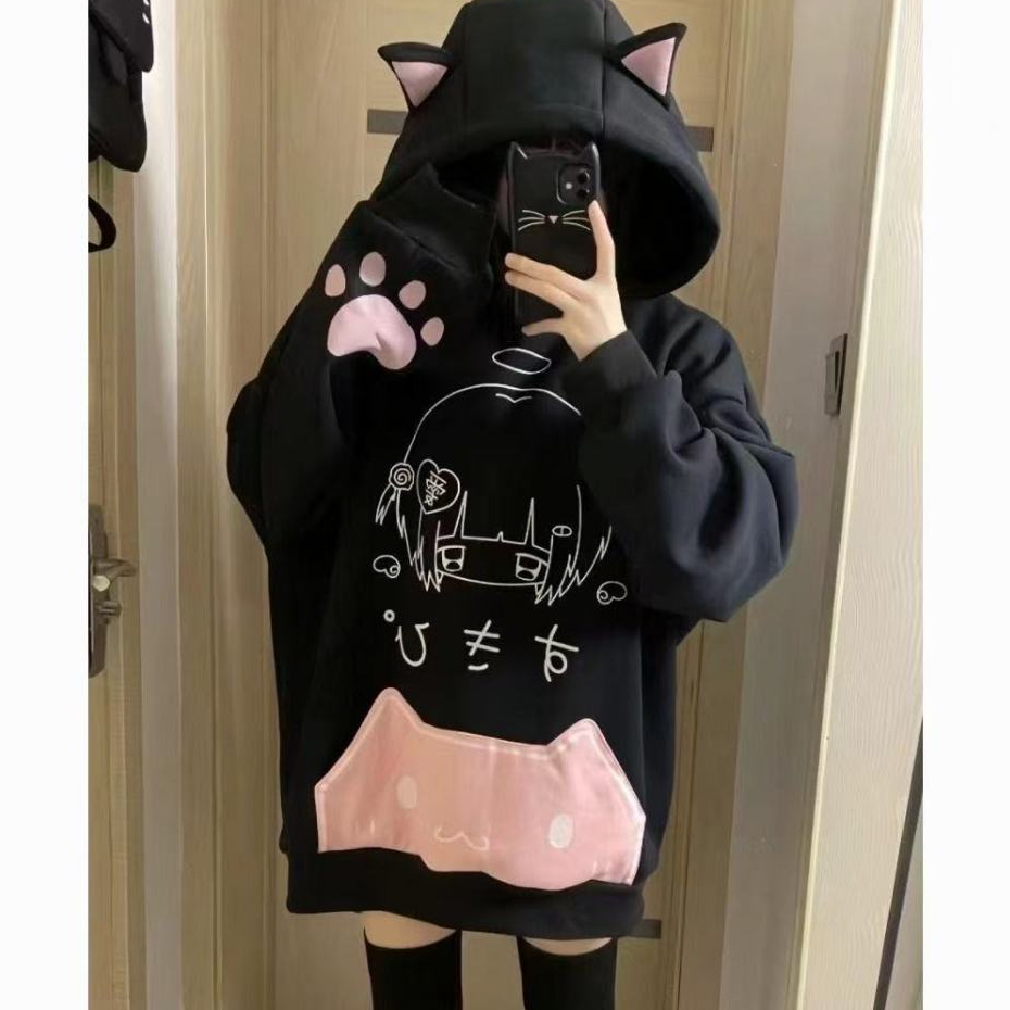 Japanese Cute Ear Hooded Long-sleeved Sweater SD01125