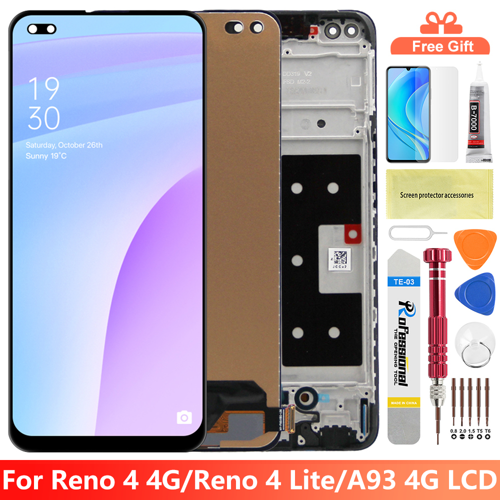 For Oppo Reno 4 4G/Reno 4 Lite/A93 4G LCD Display screen touch screen ...