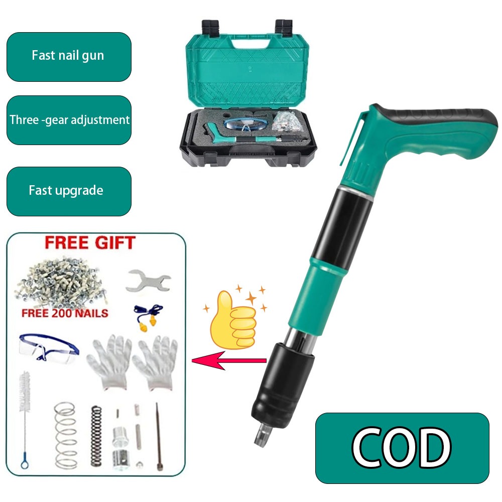 【COD】4 Gears Nail Gun Manual Steel Nail Gun For Concrete Rivet Tool ...