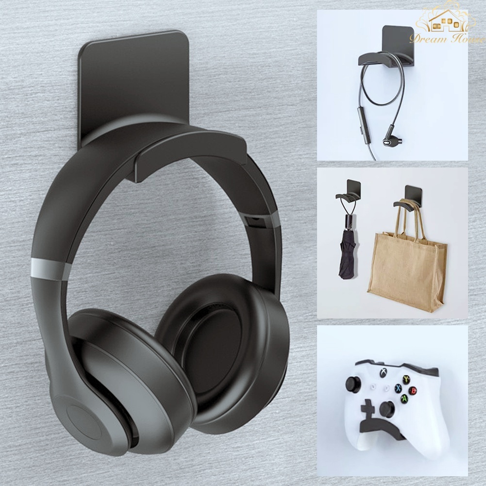 Headphone Stand Stickable Desktop Headset Holder Wall Mount Gaming ...