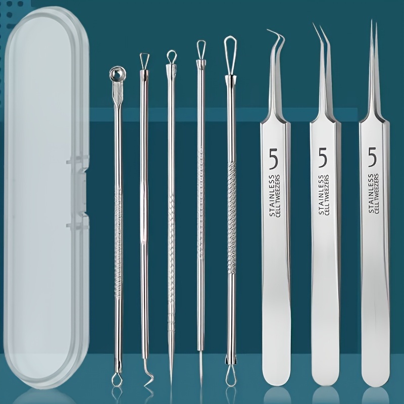 8-Piece Blackhead Remover Kit – Stainless Steel Blemish & Acne ...