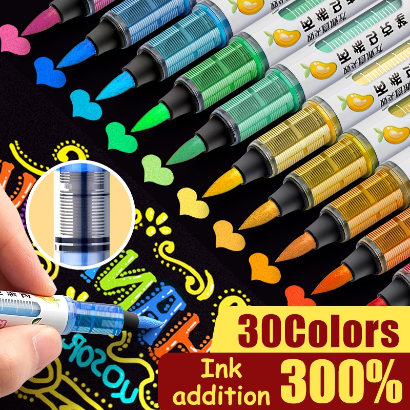18/24/30 Colors DIY Straight Liquid Acrylic Marker Pen Set Waterproof ...