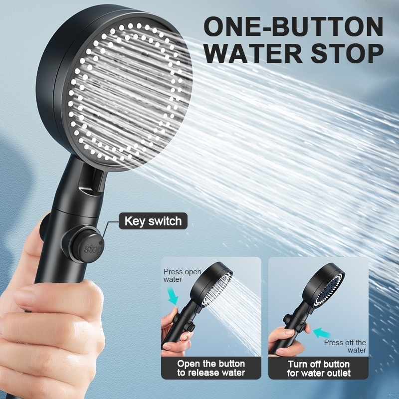 3 in 1 Shower Head Set 5-speed adjustable with Stainless Faucet Hose ...