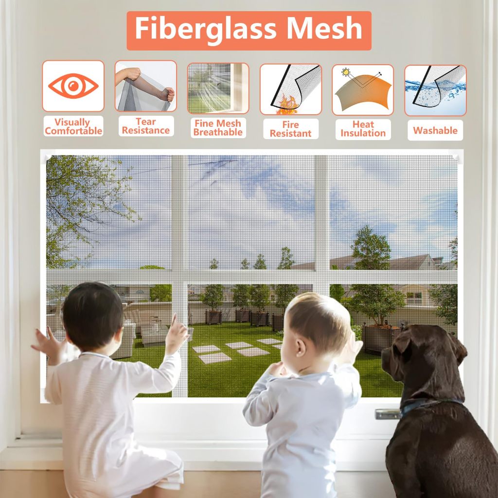 Magnetic Window Screen Adjustable DIY Window Net Screens Mesh Max 150 x ...
