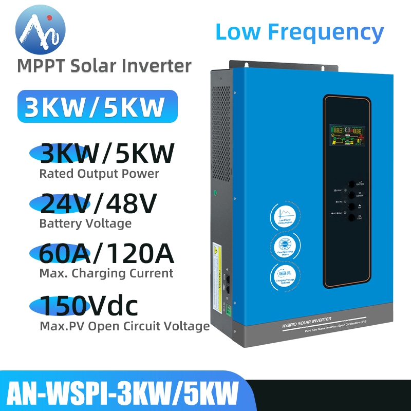 3KW/5KW MPPT Low Frequency Hybrid Inverter 24V/48V off grid Inverter ...