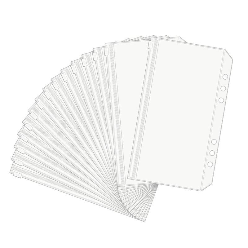 A6 Binder Pockets 20Pcs 6-Holes Transparent Waterproof PVC Binder ...