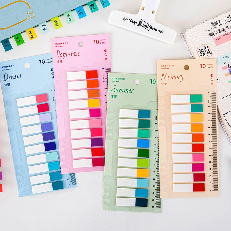 Pet Candy Color Loose-leaf Index Sticky Notes 200 Pieces Classified ...