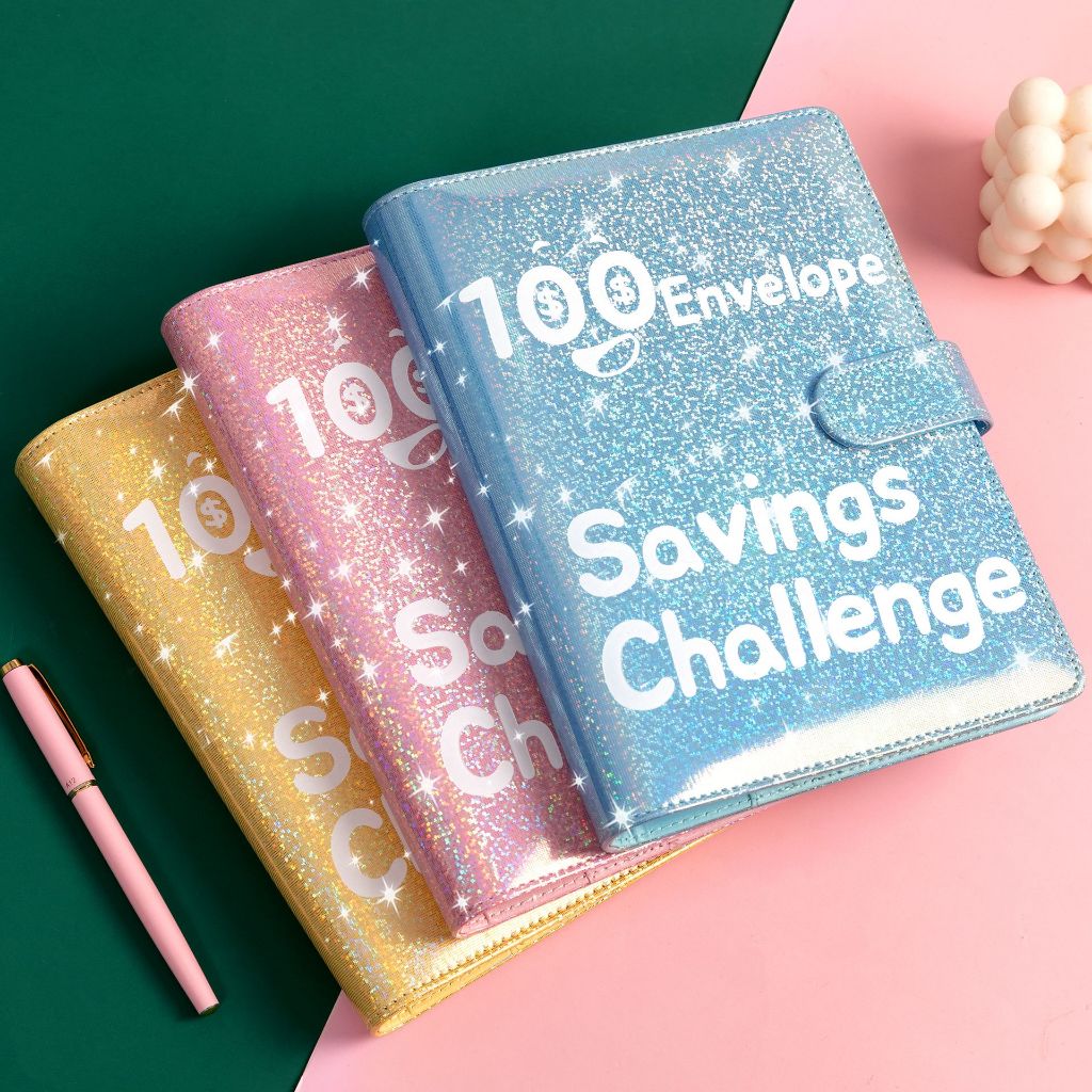 100 Envelope Challenge Savings Flipbook 100 Days Save Money Cash Budget ...