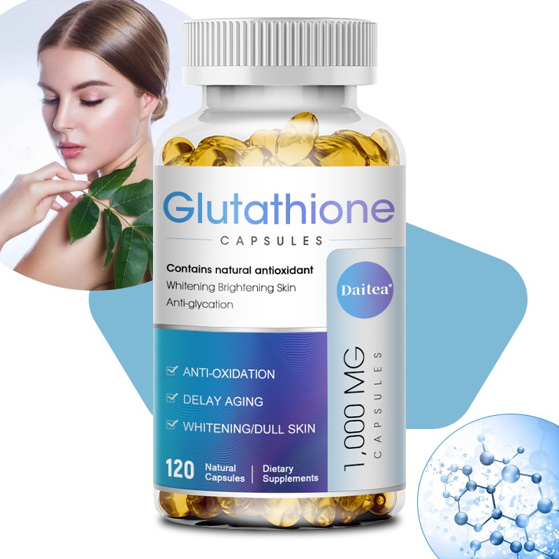 Daitea Glutathione Capsules Whitening Anti-Aging Supplement Bleaches Skin,  Whitens Dark Spots, Antioxidant