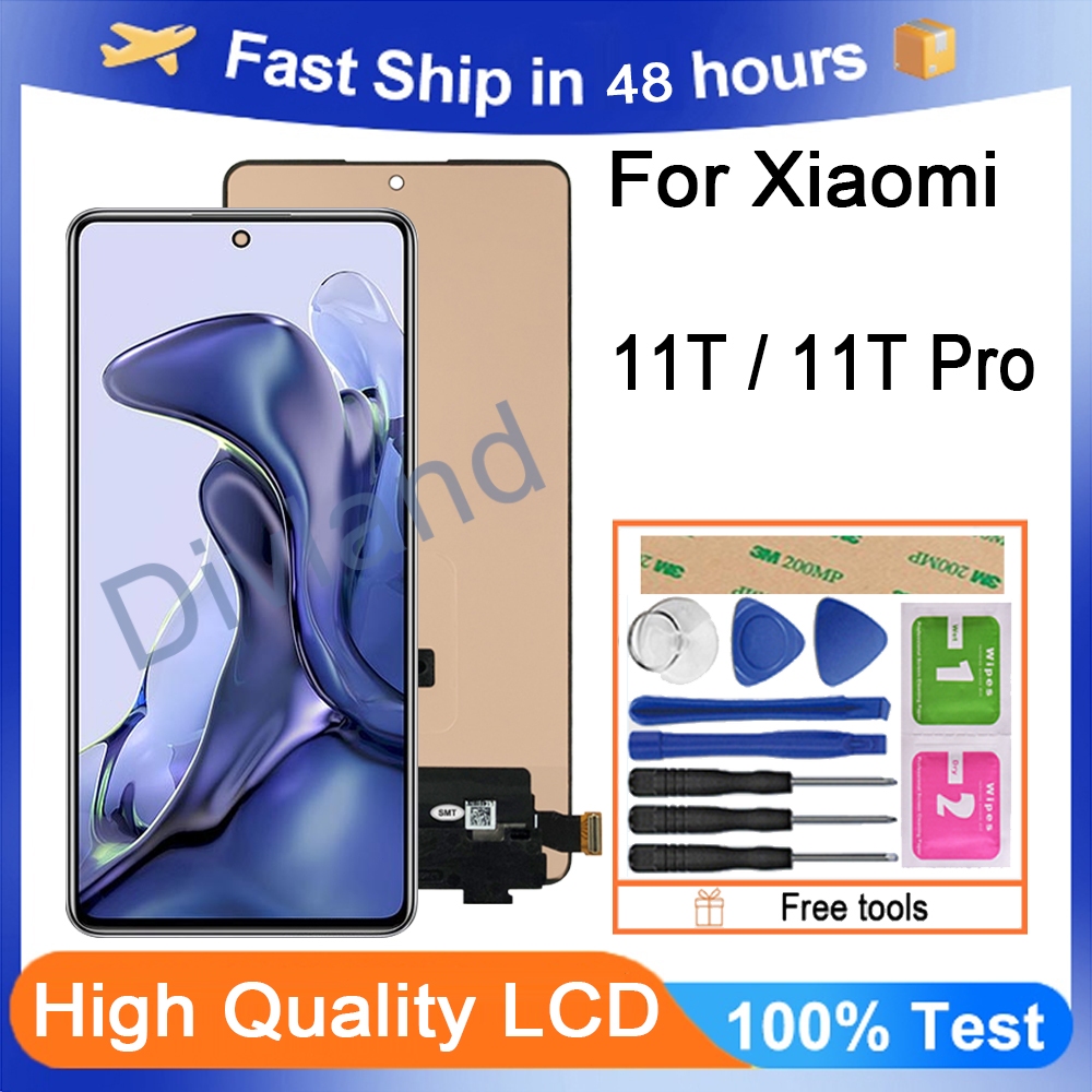 YHX-OU 6.67" TFT Display Mit Rahmen Für Xiaomi 11T 5G 21081111RG 11T Pro 5G LCD Display Touchscreen Ersatz Bildschirm Glas Assembly + Werkzeug + 1 Stück Schutzfolie